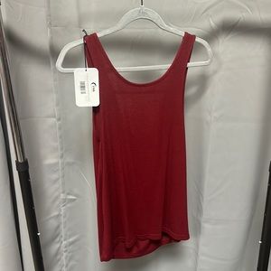 NWT Zyia Cranberry Lounge boyfriend sweater tank Size Small